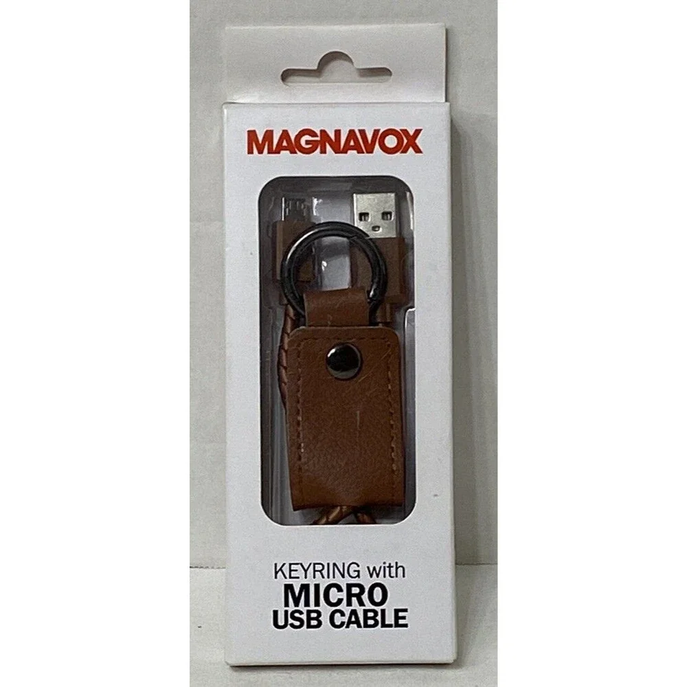 Magnavox Keyring with Micro USB to Standard USB Charging Cable New Sealed Box